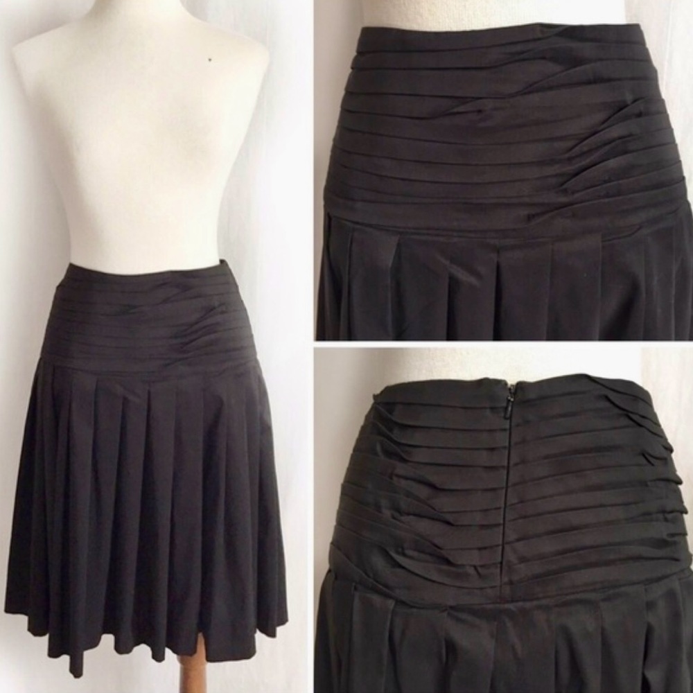 Robert Rodriguez Skirt sz 8 Black Drop Waist Twisted Pleat